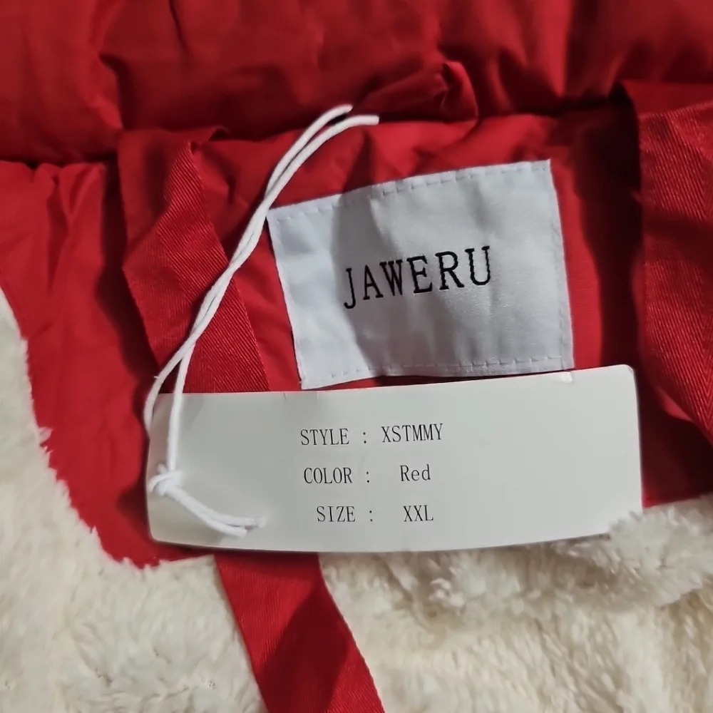 JAWERU Winter Parka Water Resistant Thick Removable Faux-Fur Hood Unisex XXL NEW